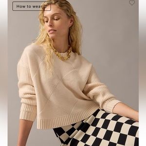 J.Crew Collection cashmere cross-stitch crewneck sweater XXS